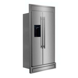 Forno Salerno 36" Built-in Stainless-Steel Refrigerator 20 cu. ft with Modern Decorative Grill