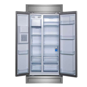 Forno Salerno 36" Built-in Stainless-Steel Refrigerator 20 cu. ft with Modern Decorative Grill