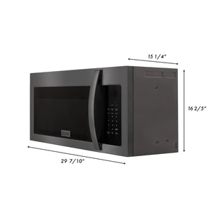 ZLINE Recirculating Over the Range Convection Microwave Oven with Charcoal Filters in Black Stainless Steel (MWO-OTRCF-30-BS)