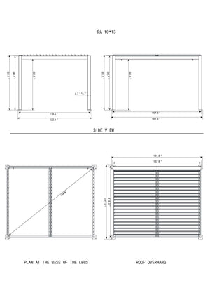 Gazebo Penguin - Vikos Pergola with aluminum frame & galvanized steel louvers 10ft. x 13ft.