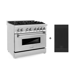 ZLINE 36" 4.6 cu. ft. Electric Oven and Gas Cooktop Dual Fuel Range with Griddle in Stainless Steel (RA-GR-36)