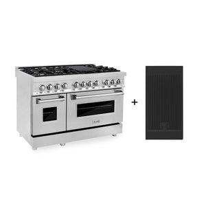 ZLINE 48" 6.0 cu. ft. Electric Oven and Gas Cooktop Dual Fuel Range with Griddle in Fingerprint Resistant Stainless (RAS-SN-GR-48)