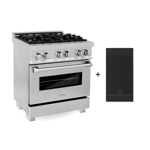 ZLINE 30" 4.0 cu. ft. Electric Oven and Gas Cooktop Dual Fuel Range with Griddle, Brass Burners in Fingerprint Resistant Stainless