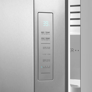 Cosmo 26.3 cu. ft. Side-by-Side Refrigerator with Water and Ice Dispenser in Stainless Steel