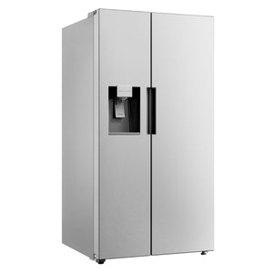 Cosmo 26.3 cu. ft. Side-by-Side Refrigerator with Water and Ice Dispenser in Stainless Steel