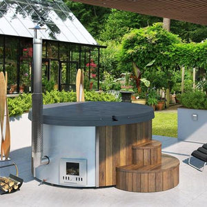 SaunaLife - Model S4 Wood-Fired Hot Tub Natural