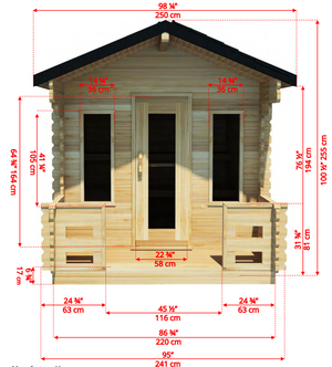 Canadian Timber - Georgian Cabin Sauna with Porch