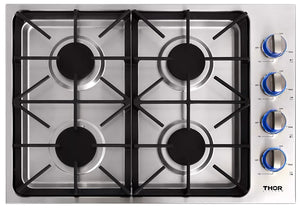 ThorKitchen - 30 Inch Professional Drop-In Gas Cooktop with Four Burners in Stainless Steel