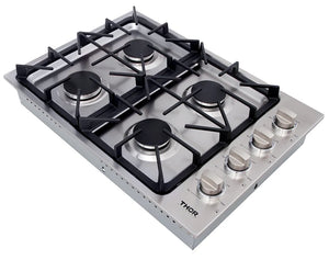 ThorKitchen - 30 Inch Professional Drop-In Gas Cooktop with Four Burners in Stainless Steel