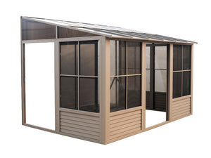 Gazebo Penguin - Florence Brown Wall Mounted Solarium Metal Roof