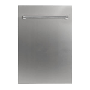 ZLINE 18 in. Compact Stainless Steel Top Control Dishwasher with Stainless Steel Tub and Traditional Style Handle, 52dBa