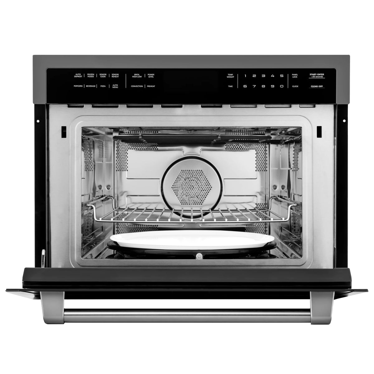 ZLINE Autograph Edition 30 1.6 Cu ft. Built-in Convection Microwave Oven in Fingerprint Resistant Stainless Steel and Matte Black Accents