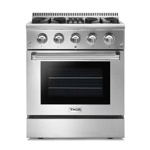 ThorKitchen - Professional 30 Inch Dual Fuel Range in Stainless Steel