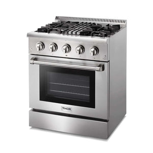 ThorKitchen - Professional 30 Inch Dual Fuel Range in Stainless Steel