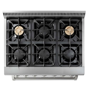 ThorKitchen - 36 Inch Professional Dual Fuel Range in Stainless Steel