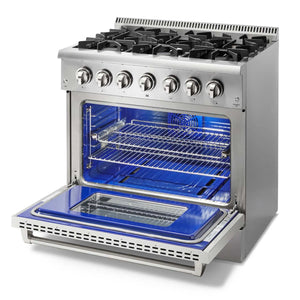 ThorKitchen - 36 Inch Professional Dual Fuel Range in Stainless Steel