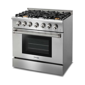 ThorKitchen - 36 Inch Professional Gas Range in Stainless Steel