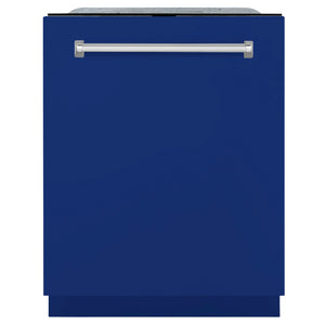 ZLINE 24" Monument Series 3rd Rack Top Touch Control Dishwasher in Blue Gloss with Stainless Steel Tub, 45dBa