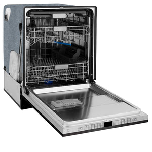 ZLINE 24" Monument Series 3rd Rack Top Touch Control Dishwasher in Black Matte with Stainless Steel Tub, 45dBa