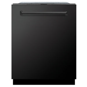 ZLINE 24" Monument Series 3rd Rack Top Touch Control Dishwasher in Black Stainless Steel with Stainless Steel Tub, 45dBa