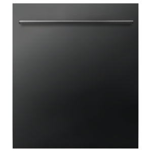 ZLINE 24 in. Black Stainless Top Control Dishwasher with Stainless Steel Tub and Modern Style Handle, 52dBa