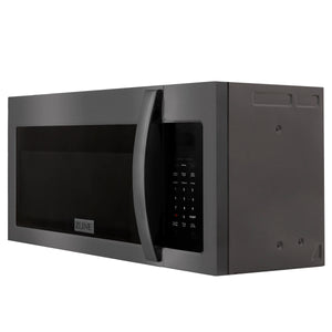 ZLINE 1.5 cu. ft. Over the Range Convection Microwave Oven in Black Stainless Steel with Modern Handle and Sensor Cooking