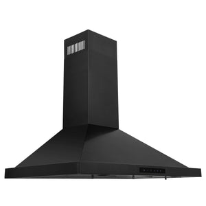 ZLINE Kitchen Package with Black Stainless Steel Refrigeration, 36" Rangetop, 36" Range Hood, 30" Double Wall Oven, and 24" Tall Tub Dishwasher