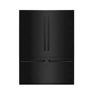 ZLINE 60" 32.2 cu. ft. Built-In 4-Door French Door Refrigerator with Internal Water and Ice Dispenser in Black Stainless Steel