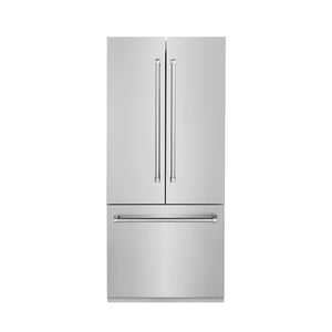 ZLINE 36" 19.6 cu. ft. 3-Door French Door Refrigerator with Internal Water and Ice Dispenser in Stainless Steel