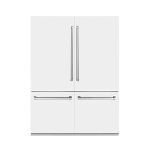 ZLINE 60" 32.2 cu. ft. Built-In 4-Door French Door Refrigerator, Internal Water, Ice Dispenser,White Matte