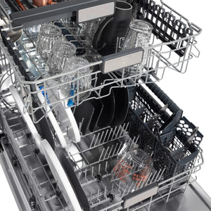 ZLINE 24" Monument Series 3rd Rack Top Touch Control Dishwasher in Blue Gloss with Stainless Steel Tub, 45dBa