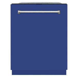 ZLINE 24" Monument Series 3rd Rack Top Touch Control Dishwasher in Blue Matte with Stainless Steel Tub, 45dBa