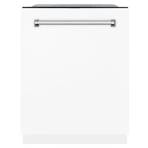 ZLINE 24" Monument Series 3rd Rack Top Touch Control Dishwasher in White Matte with Stainless Steel Tub, 45dBa