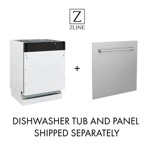 ZLINE Autograph Edition 24" 3rd Rack Top Control Tall Tub Dishwasher in DuraSnow® Stainless Steel with Matte Black Handle, 51dBa (DWVZ-SN-24-MB)