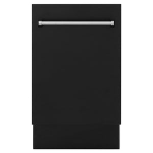 ZLINE 18" Tallac Series 3rd Rack Top Control Dishwasher in Black Matte with Stainless Steel Tub, 51dBa (DWV-BLM-18)