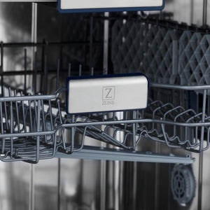 ZLINE 24" Tallac Series 3rd Rack Tall Tub Dishwasher in Blue Matte with Stainless Steel Tub, 51dBa (DWV-BM-24)