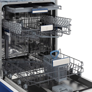 ZLINE 24" Tallac Series 3rd Rack Tall Tub Dishwasher in Blue Matte with Stainless Steel Tub, 51dBa (DWV-BM-24)