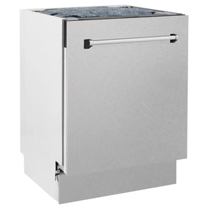 ZLINE 24" Tallac Series 3rd Rack Tall Tub Dishwasher in DuraSnow with Stainless Steel Tub, 51dBa (DWV-SN-24)