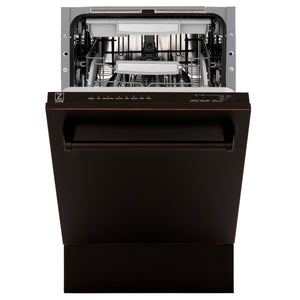 ZLINE 18" Tallac Series 3rd Rack Top Control Dishwasher in Oil Rubbed Bronze with Stainless Steel Tub, 51dBa (DWV-ORB-18)