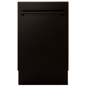 ZLINE 18" Tallac Series 3rd Rack Top Control Dishwasher in Oil Rubbed Bronze with Stainless Steel Tub, 51dBa (DWV-ORB-18)