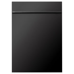ZLINE 18 in. Compact Black Stainless Steel Top Control Dishwasher with Stainless Steel Tub and Modern Style Handle, 52dBa