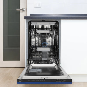 ZLINE 18" Tallac Series 3rd Rack Top Control Dishwasher in Blue Matte with Stainless Steel Tub, 51dBa (DWV-BM-18)