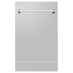 ZLINE 18" Tallac Series 3rd Rack Top Control Dishwasher in Stainless Steel and Traditional Handle, 51dBa