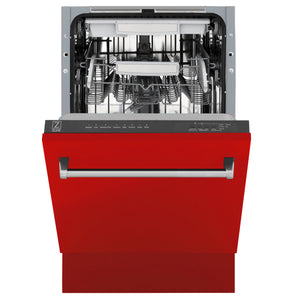 ZLINE 18" Tallac Series 3rd Rack Top Control Dishwasher in Red Matte with Stainless Steel Tub, 51dBa (DWV-RM-18)