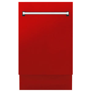 ZLINE 18" Tallac Series 3rd Rack Top Control Dishwasher in Red Matte with Stainless Steel Tub, 51dBa (DWV-RM-18)