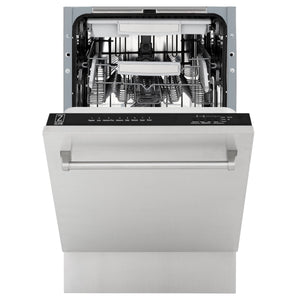 ZLINE 18" Tallac Series 3rd Rack Top Control Dishwasher in Stainless Steel and Traditional Handle, 51dBa