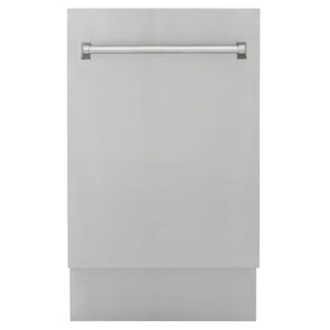 ZLINE 18" Tallac Series 3rd Rack Top Control Dishwasher in Stainless Steel and Traditional Handle, 51dBa