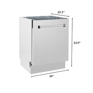 ZLINE Kitchen Package with Refrigeration, 60" Stainless Steel Dual Fuel Range, 60" Range Hood, Microwave Drawer, and 24" Tall Tub Dishwasher