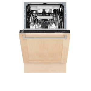 ZLINE 18" Tallac Series 3rd Rack Top Control Dishwasher in Unfinished Wood and Traditonal Handle, 51dBa