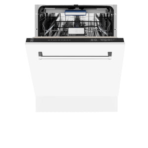 ZLINE 24" Tallac Series 3rd Rack Tall Tub Dishwasher in White Matte with Stainless Steel Tub, 51dBa (DWV-WM-24)